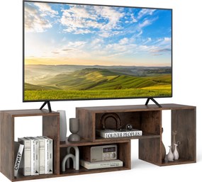 Móvel de TV de 2 peças Centro de entretenimento minimalista para TV de 50/55/60 polegadas com combinação livre castanho