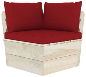 6 pcs conjunto lounge de paletes + almofadões madeira de abeto