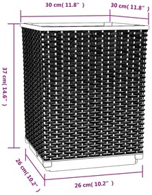 Vasos/floreiras 2 pcs 30x30x37 cm polipropileno cinzento-escuro