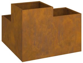 Jardineira vidaXL 80x80x60 cm em Aço Envelhecido