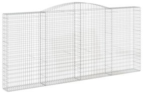 Cestos gabião arqueados 2pcs 400x30x180/200cm ferro galvanizado
