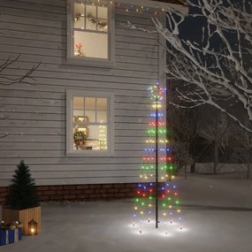 343552 vidaXL Árvore de Natal com espigão 108 luzes LED 180 cm colorido