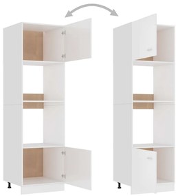 Armário para micro-ondas 60x57x207 cm contraplacado branco