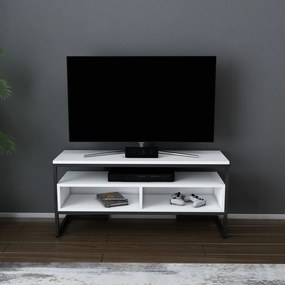 Móvel TV Merrion – Preto e Branco – 110x35x49,9 cm