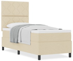 Cama Box Spring com Colchão Bege 80x200 cm Tecido