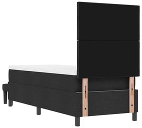 Cama Box Spring com Colchão e Banco Preto 80x200 cm Tecido