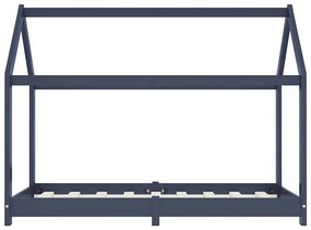 Estrutura de cama para crianças 70x140 cm pinho maciço cinzento