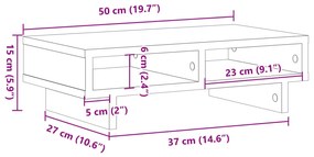 Suporte para monitor derivados de madeira carvalho sonoma