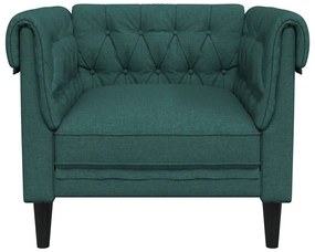 Sofá chesterfield tecido verde-escuro