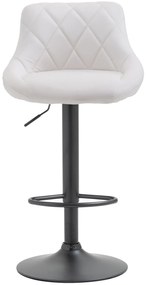 Banco de bar Lazio em couro sintético e com estrutura preta 46 x 83-104 x 49 cm Branco