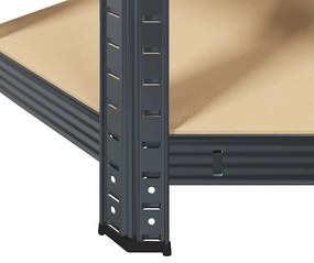 Estante canto 5 prateleiras derivados de madeira/aço antracite
