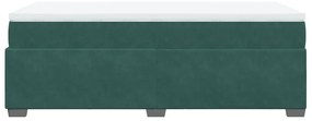 Cama com molas/colchão 90x200 cm veludo verde-escuro