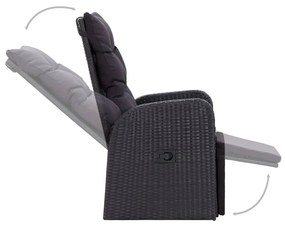 5 pcs conjunto de jantar para jardim preto