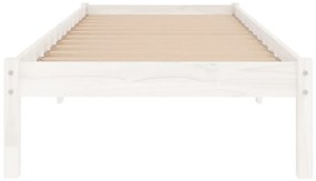Estrutura de cama 90x200 cm pinho maciço branco