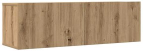 Conjunto de armário TV parede 5 pcs madeira carvalho artisiano