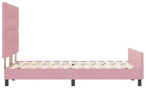 Cama vidaXL Rosa 160x200 cm Veludo