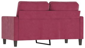 Sofá de 2 lugares veludo 120 cm vermelho tinto
