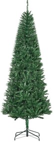 HOMCOM Árvore de Natal Artificial 210cm com 865 Ramos Ecológicos Decoração de Natal para Interiores Φ91x210cm Verde