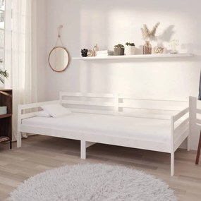 3083600 vidaXL Sofá-cama com colchão 90x200 cm pinho maciço branco