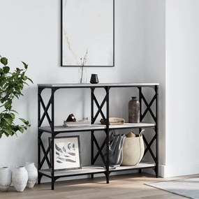 vidaXL Mesa consola 100x28x80,5cm derivados de madeira cinzento sonoma