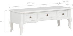 Móvel de TV 100x35x35 cm madeira branco