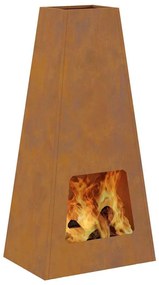 Fogueira vidaXL 50x35x100 cm Aço Envelhecido
