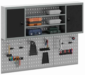 Conjunto de Armário de Ferramentas e Painel de Ferramentas de 6 Peças