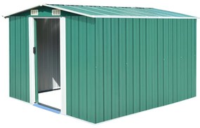 143340 vidaXL Abrigo de jardim 257x298x178 metal verde