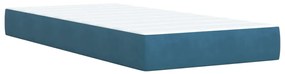 Cama boxspring com colchão 90x200 cm veludo azul