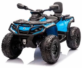 Moto 4 elétrica para crianças 12V Can Am Outlander 4×4 200W rodas Espuma EVA, assento couro Carga até 50Kg Azul