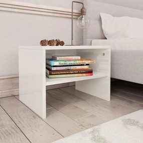 Mesas-de-cabeceira 2 pcs 40x30x30cm aglomerado branco brilhante
