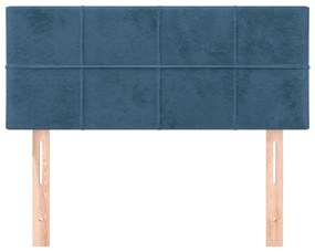 Cabeceira de cama veludo 100x5x78/88 cm azul-escuro