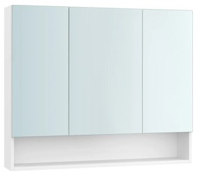 Armário de casa de banho parede com 3 portas 16,5 x 90 x 75 cm branco