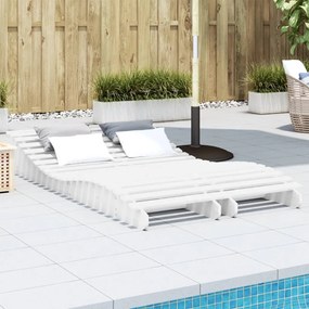 vidaXL Espreguiçadeiras 2 pcs 205x60x31,5 cm pinho maciço branco