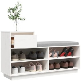 Sapateira 110x34x61 cm madeira de pinho maciça branco