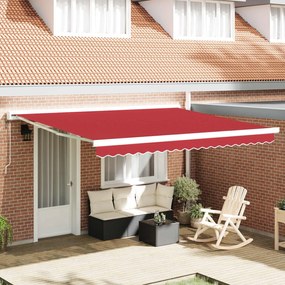 vidaXL Toldo Retrátil Vermelho 400 ×300 cm Tecido e Metal
