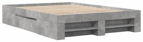 Estrutura de cama 140x190 cm derivados de madeira cinza cimento