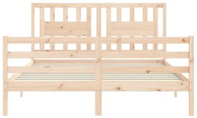 Estrutura de cama com cabeceira 160x200 cm madeira maciça