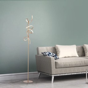 Candeeiro de pé design latão com LED e dimmer - Krisscross Design