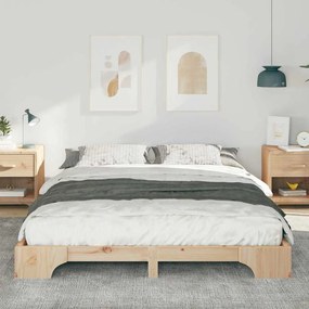 Estrutura de cama de chão Castanho 160 x 220 cm