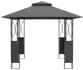 Gazebo com telhado 300x300x270 cm aço antracite
