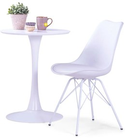 vidaXL Cadeiras de jantar 4 pcs couro artificial branco