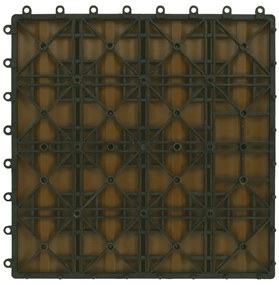 Ladrilho pavimento relevo profundo 11 pcs WPC 1m² cor de teca