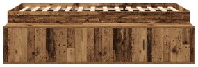 Estrutura Cama Armazenamento Madeira Velha 80x200 cm
