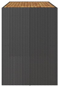 Mesa de bar para jardim com tampo em acácia vime PE preto
