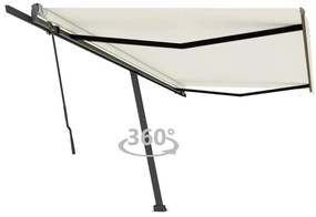 Toldo retrátil manual independente 500x300 cm cor creme