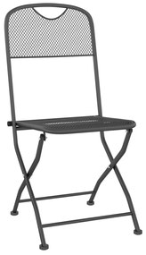 3 pcs conjunto de jantar para jardim rede de metal antracite
