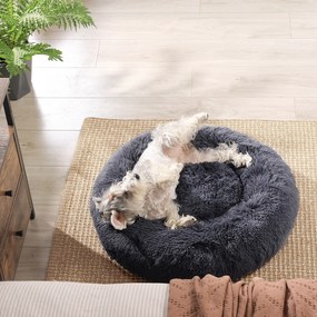 Cama para cães Ø 70 cm almofadada e macia Cinzento escuro