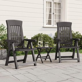 vidaXL Cadeiras de jardim reclináveis 2 pcs PP antracite