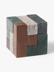 Objeto decorativo em mármore e madeira de nogueira Mauricio